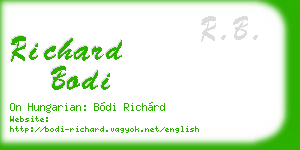 richard bodi business card